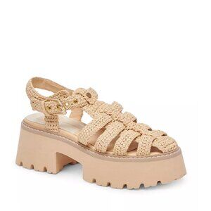Dolce Vita Cream Woven Platform Sandals